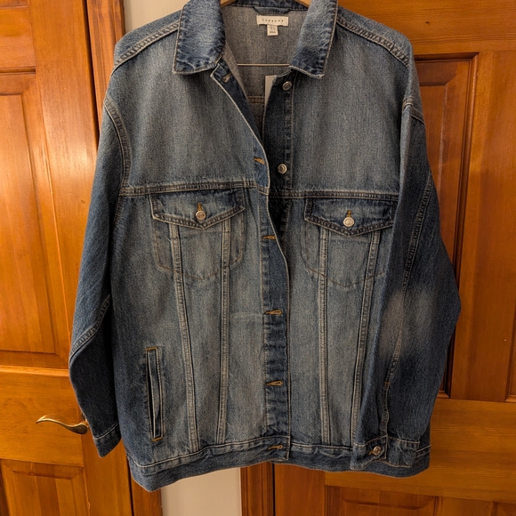 Topshop Jackets & Blazers - Topshop NWT Light Blue Trucker Denim Jacket US 12